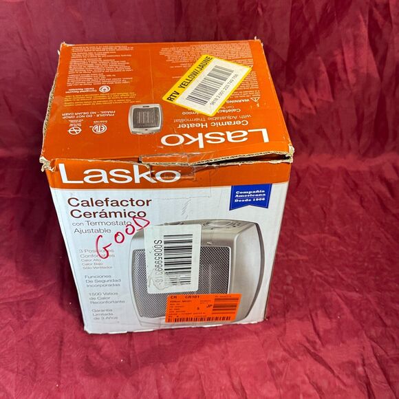 Lasko Ceramic Space Heater w/Temp Control 1500W Indoor 9" Silver 754200 - Picture 3 of 5